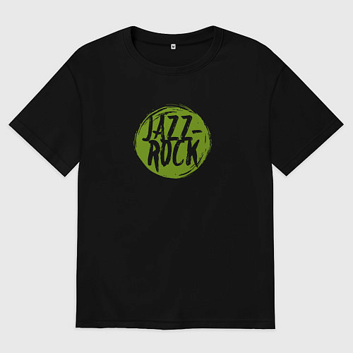 Мужская футболка оверсайз Jazz rock in green / Черный – фото 1
