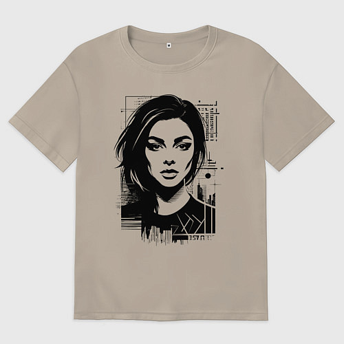 Мужская футболка оверсайз Саша Грей в урбан стиле / Миндальный – фото 1