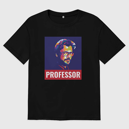 Мужская футболка оверсайз Professor / Черный – фото 1
