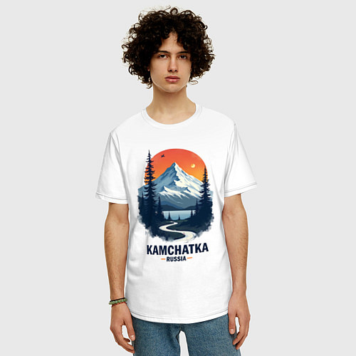 Мужская футболка оверсайз Kamchatka / Белый – фото 3