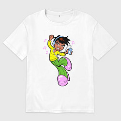 Футболка оверсайз мужская Music girl, цвет: белый