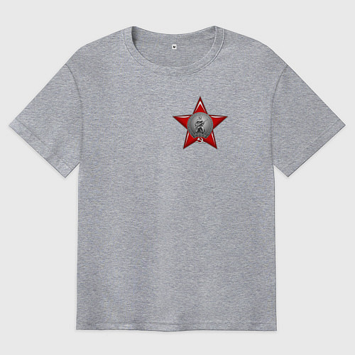 Мужская футболка оверсайз Значок героев / Меланж – фото 1