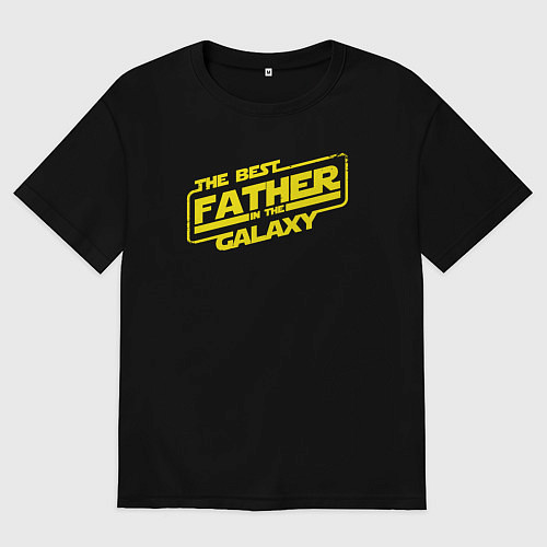 Мужская футболка оверсайз Лучший папочка в галактике / Черный – фото 1