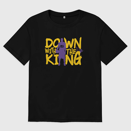 Мужская футболка оверсайз Down with the king / Черный – фото 1