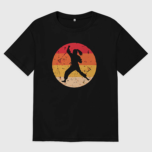 Мужская футболка оверсайз Judo girl / Черный – фото 1