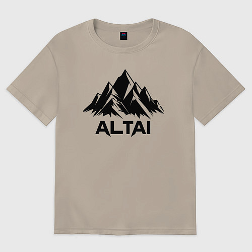Мужская футболка оверсайз Алтай горы / Миндальный – фото 1