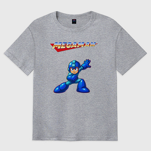 Мужская футболка оверсайз Megaman / Меланж – фото 1