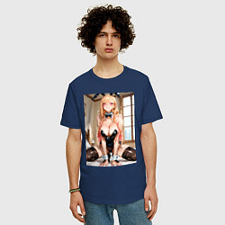 Футболка оверсайз мужская Марин Китагава косплей с ушками, цвет: тёмно-синий — фото 2