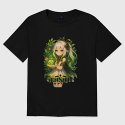 Футболка оверсайз мужская Нахида из Genshin Impact, цвет: черный