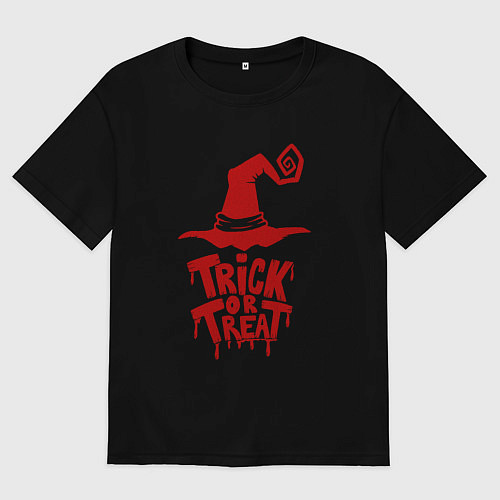 Мужская футболка оверсайз Хэллоуин - надпись кошелек или жизнь / Черный – фото 1