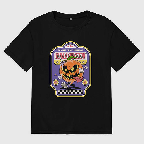 Мужская футболка оверсайз Zombie halloween / Черный – фото 1