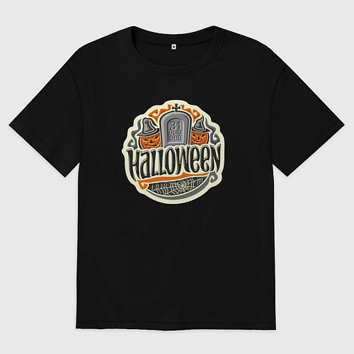 Мужская футболка оверсайз 31 октября - хэллоуин / Черный – фото 1
