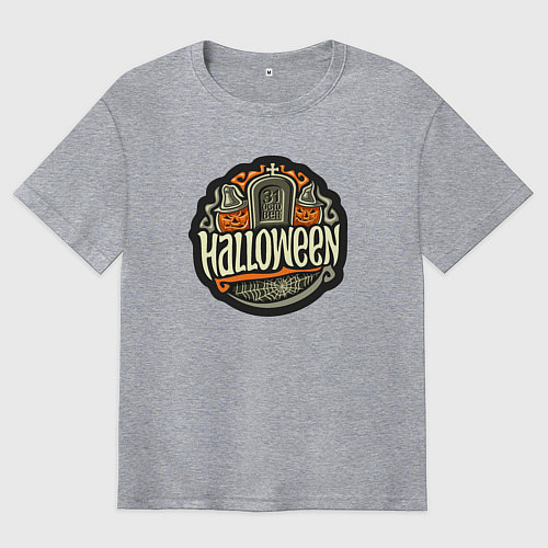 Мужская футболка оверсайз День хэллоуина / Меланж – фото 1