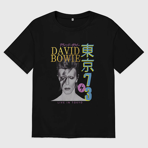 Мужская футболка оверсайз David Bowie - Live in Tokyo 73 / Черный – фото 1