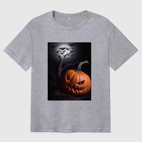 Мужская футболка оверсайз Тыква хэллоуин / Меланж – фото 1