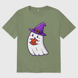 Футболка оверсайз мужская Добрый призрак, цвет: авокадо