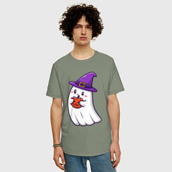 Футболка оверсайз мужская Добрый призрак, цвет: авокадо — фото 2