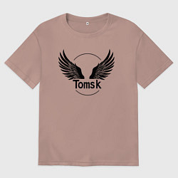 Футболка оверсайз мужская Крылья Томска, цвет: пыльно-розовый
