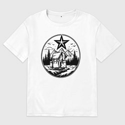 Футболка оверсайз мужская Советский путешественник, цвет: белый
