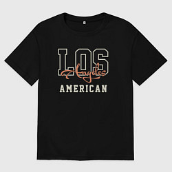 Футболка оверсайз мужская Los Angeles american, цвет: черный