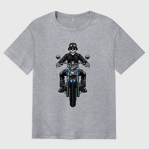 Мужская футболка оверсайз Skeletor racer / Меланж – фото 1