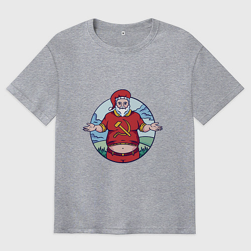 Мужская футболка оверсайз Советский Санта / Меланж – фото 1