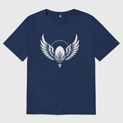Футболка оверсайз мужская Яйцо с крыльями, цвет: тёмно-синий