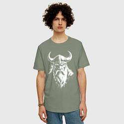 Футболка оверсайз мужская Грозный викинг, цвет: авокадо — фото 2