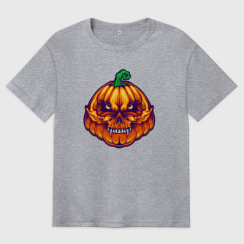 Мужская футболка оверсайз Ghost pumpkin / Меланж – фото 1