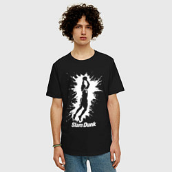 Футболка оверсайз мужская Динамика слэм-данк, цвет: черный — фото 2