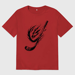 Футболка оверсайз мужская Динамичная клюшка, цвет: красный