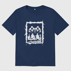 Футболка оверсайз мужская Дуэль на льду, цвет: тёмно-синий