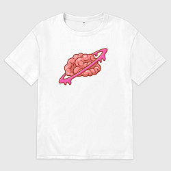 Футболка оверсайз мужская Saturn brain, цвет: белый