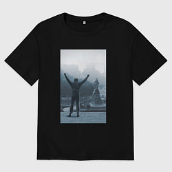 Футболка оверсайз мужская Рокки, цвет: черный