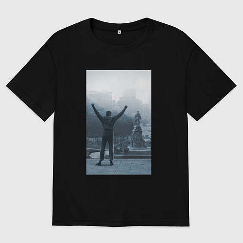 Мужская футболка оверсайз Рокки / Черный – фото 1