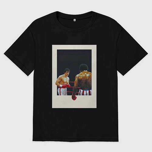 Мужская футболка оверсайз Рокки / Черный – фото 1