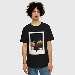 Футболка оверсайз мужская Рокки, цвет: черный — фото 2