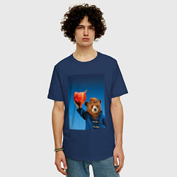 Футболка оверсайз мужская Паддингтон, цвет: тёмно-синий — фото 2