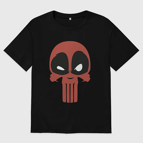 Мужская футболка оверсайз Deadpool skeletor / Черный – фото 1