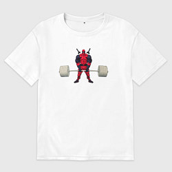 Футболка оверсайз мужская Deadpool gym, цвет: белый