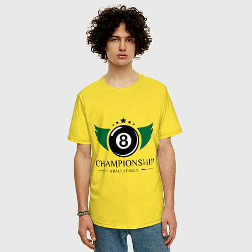 Мужская футболка оверсайз Billiards (8 ball league) / Желтый – фото 3