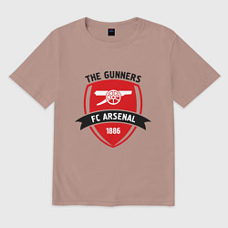 Футболка оверсайз мужская FC Arsenal: The Gunners, цвет: пыльно-розовый