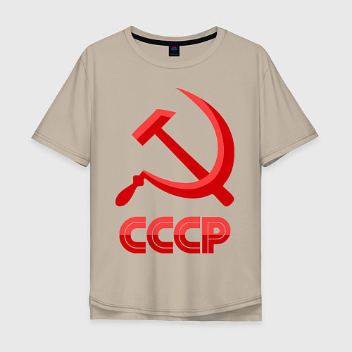 Мужская футболка оверсайз СССР Логотип / Миндальный – фото 1