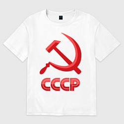 Футболка оверсайз мужская СССР Логотип, цвет: белый