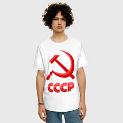 Футболка оверсайз мужская СССР Логотип, цвет: белый — фото 2