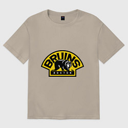 Футболка оверсайз мужская HC Boston Bruins Label, цвет: миндальный