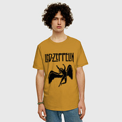 Футболка оверсайз мужская Led Zeppelin, цвет: горчичный — фото 2