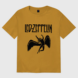 Футболка оверсайз мужская Led Zeppelin, цвет: горчичный