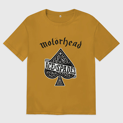 Мужская футболка оверсайз Motorhead: Ace of spades / Горчичный – фото 1