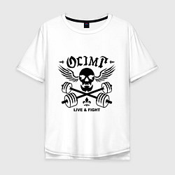 Футболка оверсайз мужская Olimp Live & Fight, цвет: белый